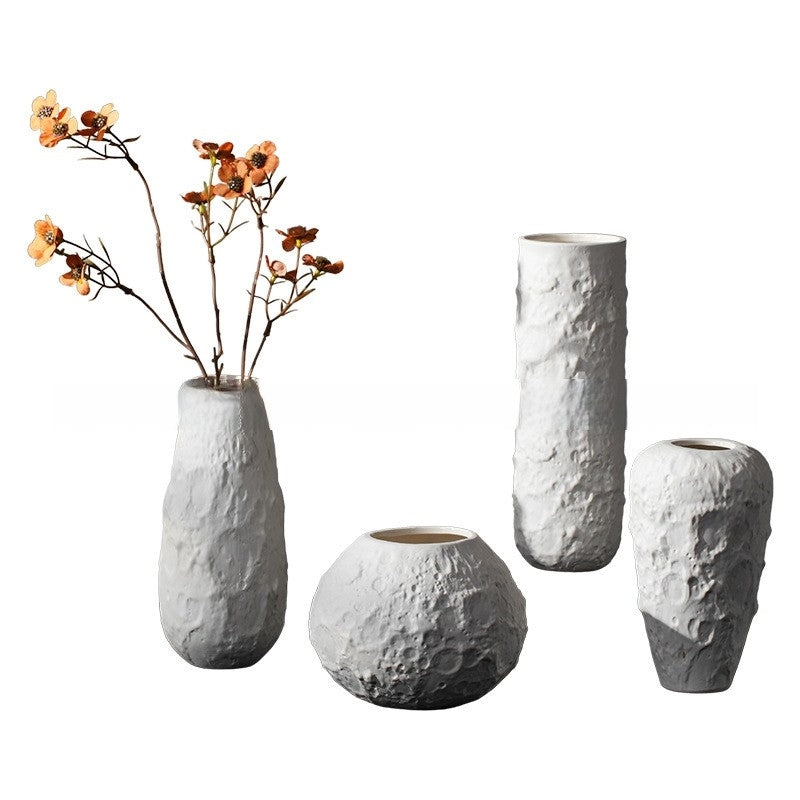 High-End Textured Ceramic Vase for Floral Decoration